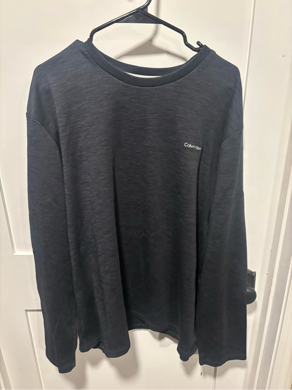 Calvin Klein Men's Long-Sleeve Crewneck Shirt - Black